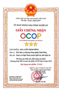 Giấy chứng nhận sản phẩm OCOP 3 sao của J88 C
